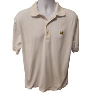Augusta National Golf Shop Mens White Masters Polo Shirt Mercerized Cotton L